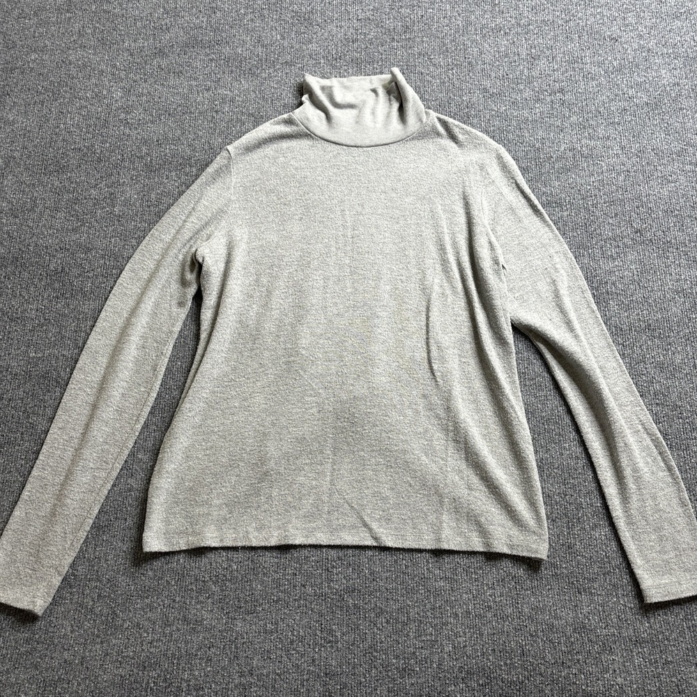 Alo Sweatshirt Women Large Gray Yoga Cowl Turtle Neck Sweater Soft Mock